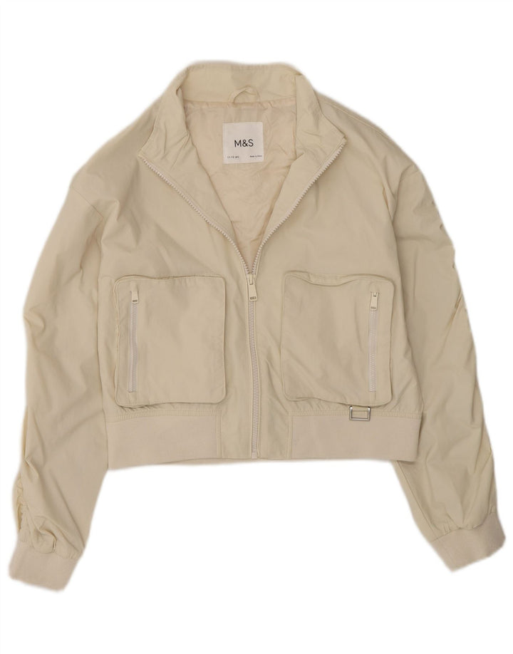 Giubbotto bomber corto Marks & Spencer per ragazze 11-12 anni in poliestere beige