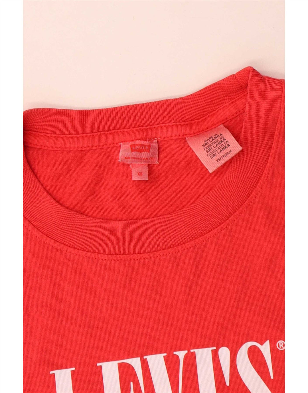 T-shirt grafica oversize da donna Levi's UK 6 XS rossa