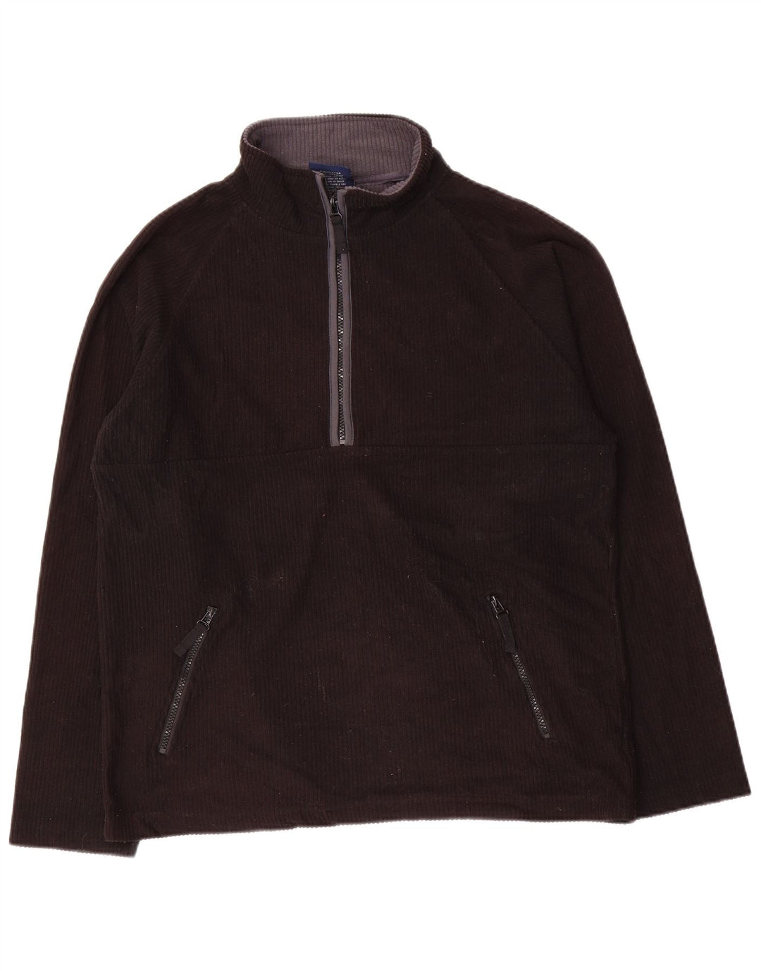 Maglione in pile Marks & Spencer da uomo blu Harbour con zip e collo piccolo nero
