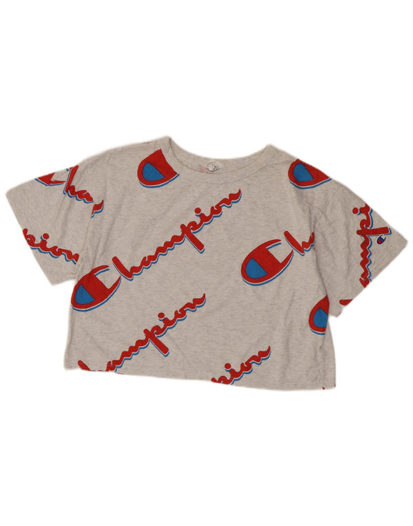 T-shirt grafica corta da donna CHAMPION Reverse Weave Crop UK 16 grande grigio