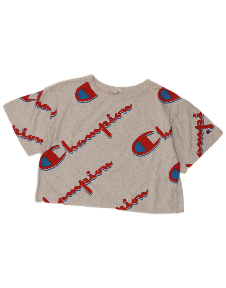 T-shirt grafica corta da donna CHAMPION Reverse Weave Crop UK 16 grande grigio