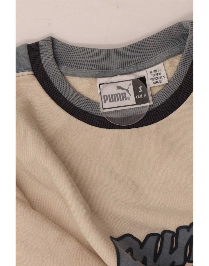 Felpa grafica da uomo Puma Maglione piccolo color block bianco sporco
