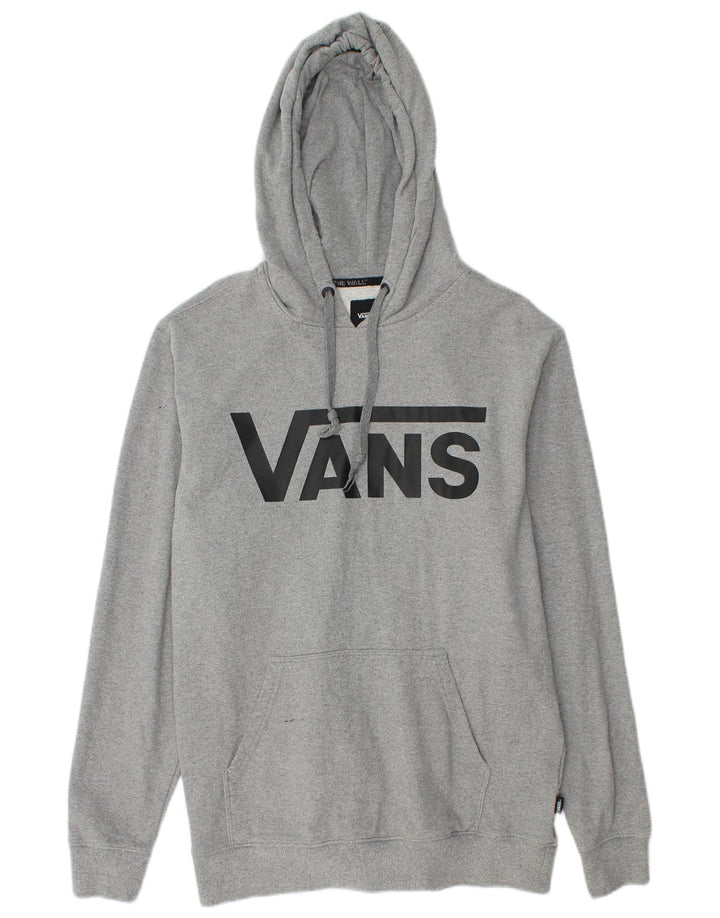 Felpa con cappuccio grafica da uomo Vans Small in cotone chiazzato grigio