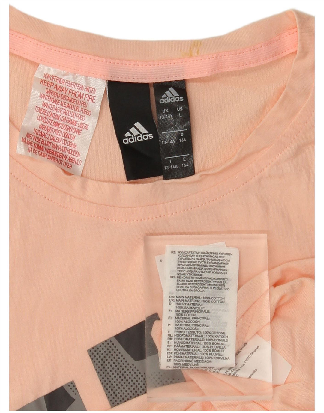 T-shirt grafica ADIDAS per bambina 13-14 anni in cotone rosa