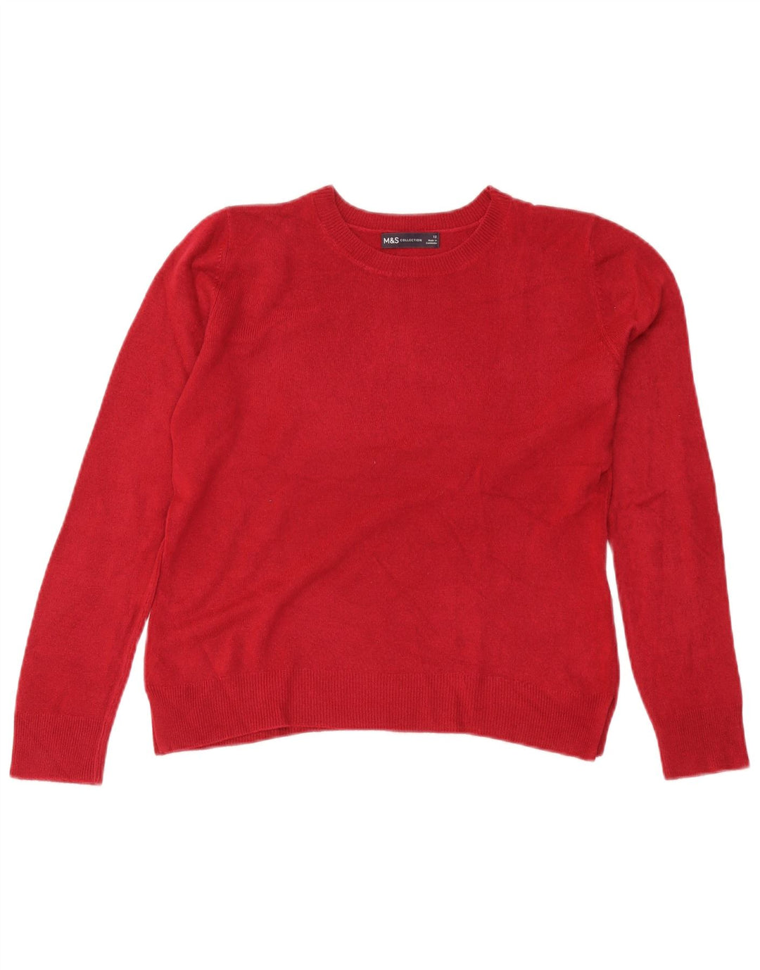 Maglione da donna Marks & Spencer corto con scollo a barca UK 12 rosso medio