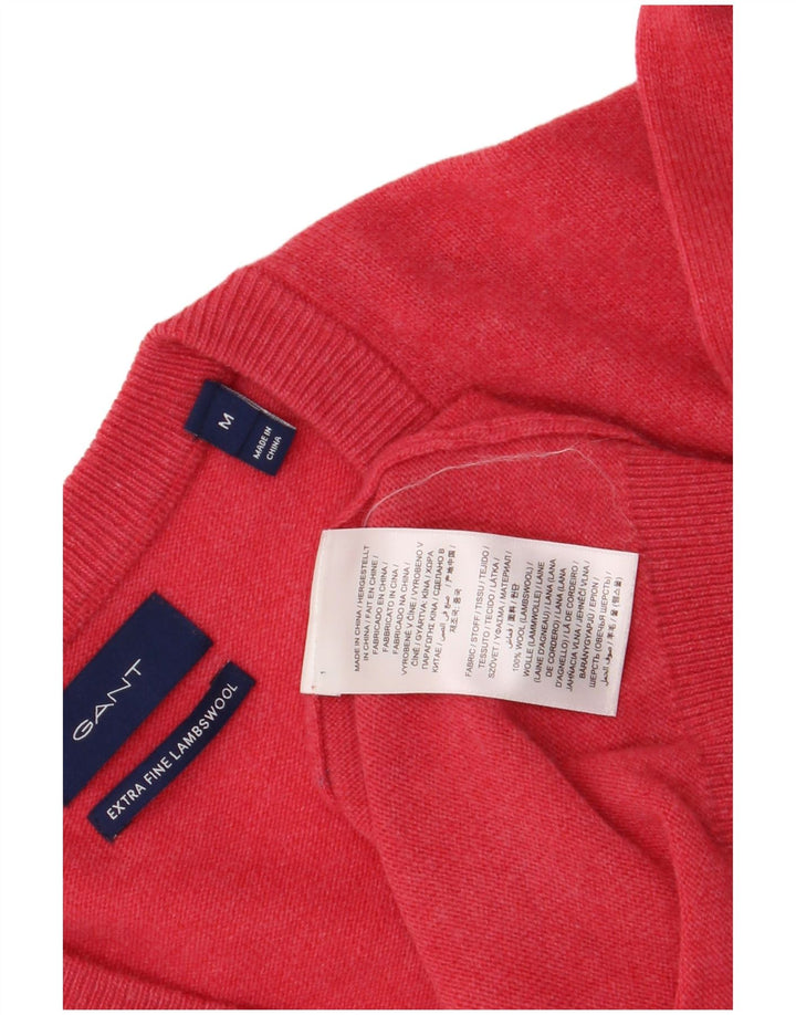 Gant Maglione da uomo con scollo a V in lana d'agnello rosa medio