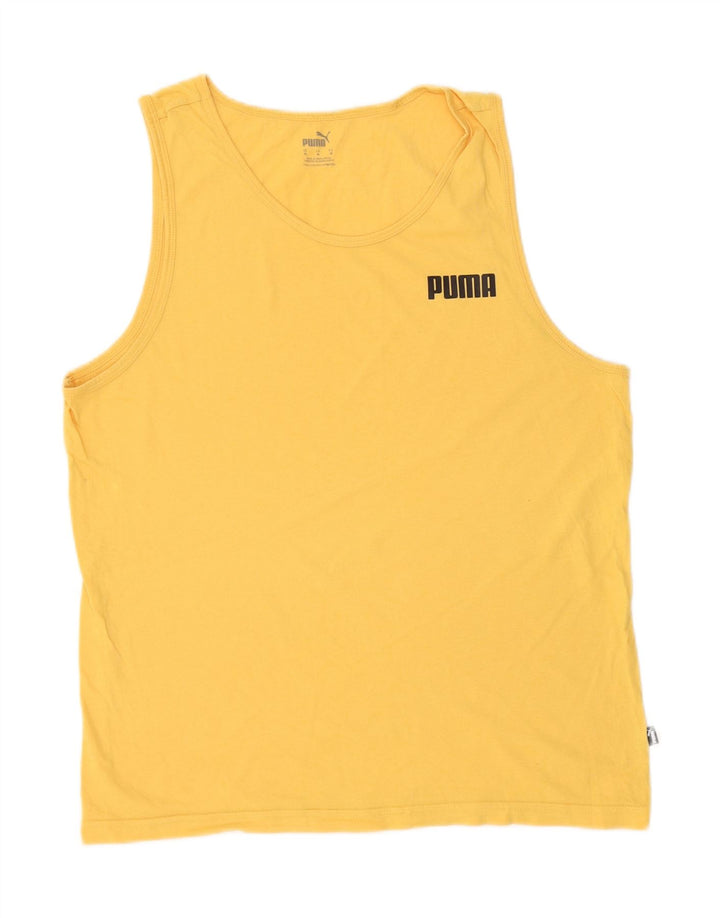 PUMA Mens Vest Top Medium Yellow Vintage Puma and Second-Hand Puma from Messina Hembry 