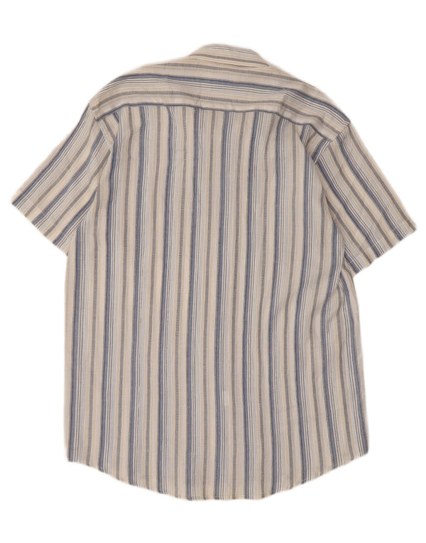 Camicia vintage da uomo a maniche corte taglia 16 41 grande a righe multicolore