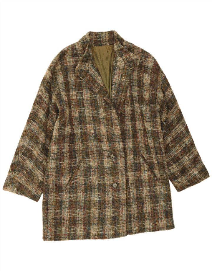 Giacca blazer vintage da donna a 2 bottoni UK 18 XL a quadri verdi