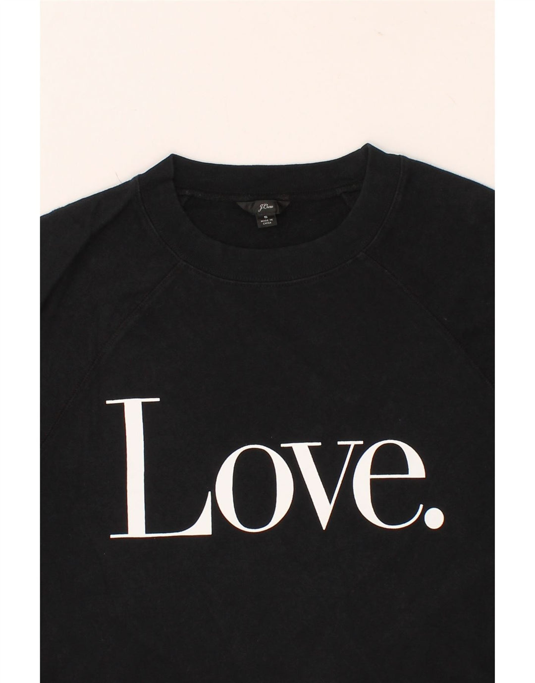 J. CREW Womens Graphic Sweatshirt Jumper UK 10 Small Black Cotton Vintage J. Crew and Second-Hand J. Crew from Messina Hembry 