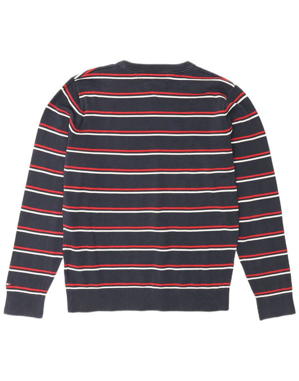 Maglione maglione girocollo da uomo Tommy Hilfiger medio a righe blu navy