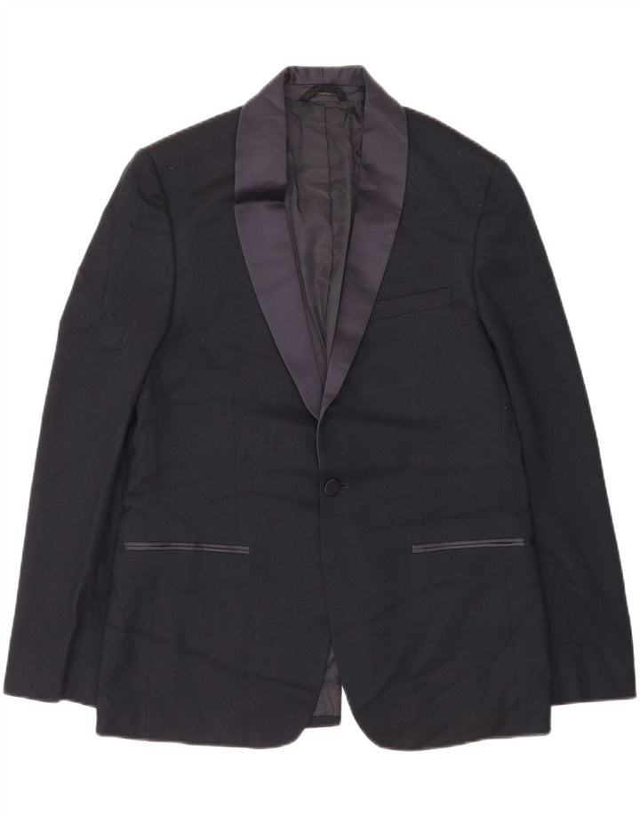 Giacca blazer a 1 bottone da uomo Marks & Spencer UK 40 grande poliestere blu navy