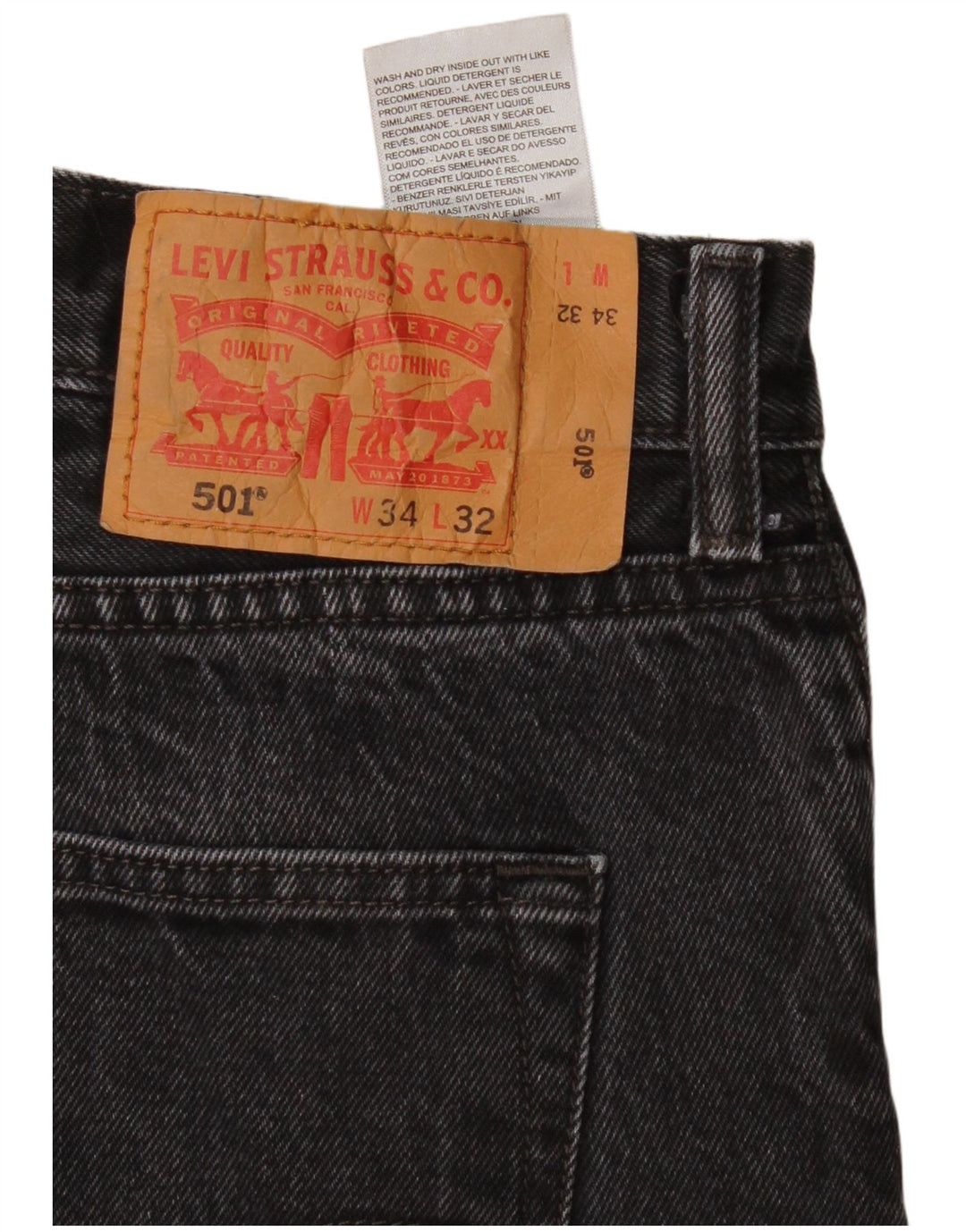 Levi's Uomo 501 Jeans dritti W34 L32 Neri