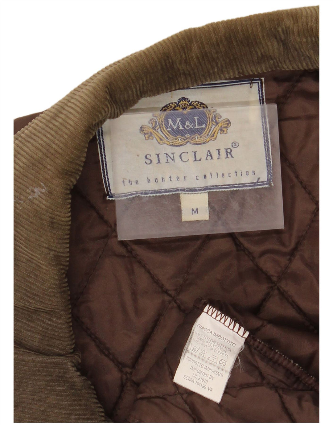 Giacca trapuntata da uomo SINCLAIR UK 38 Nylon marrone medio