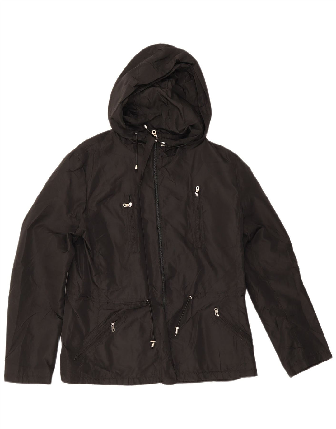 Giacca pratica con cappuccio da donna Zara UK 14 grande nera