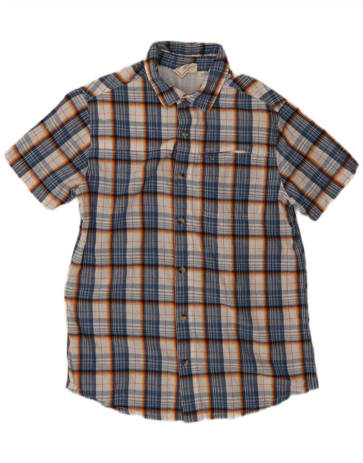 Camicia a maniche corte da uomo Mountain Warehouse in poliestere a quadri blu piccolo