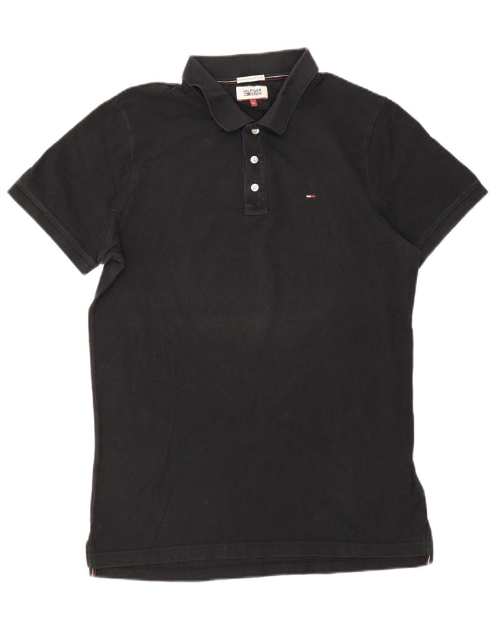 Polo da uomo Tommy Hilfiger XL in cotone nero
