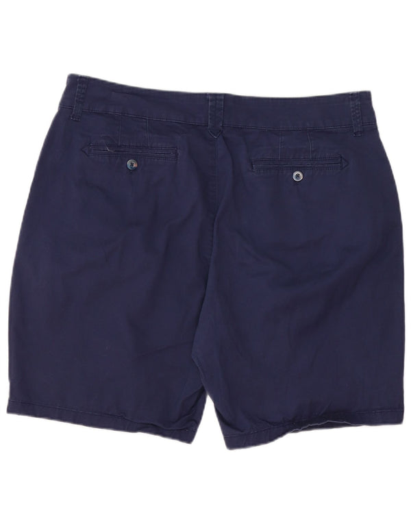 LEE Womens Straight Fit High Waist Chino Shorts US 16 2XL W38 Navy Blue