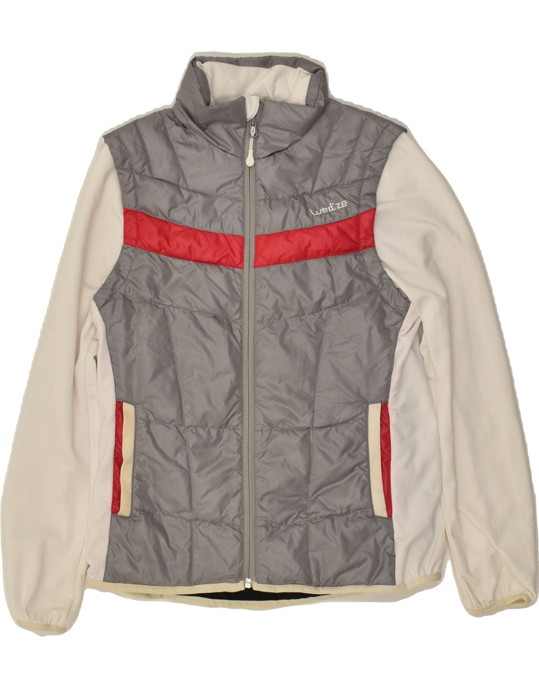 Giacca imbottita da donna VINTAGE UK 6 XS Poliestere color block grigio