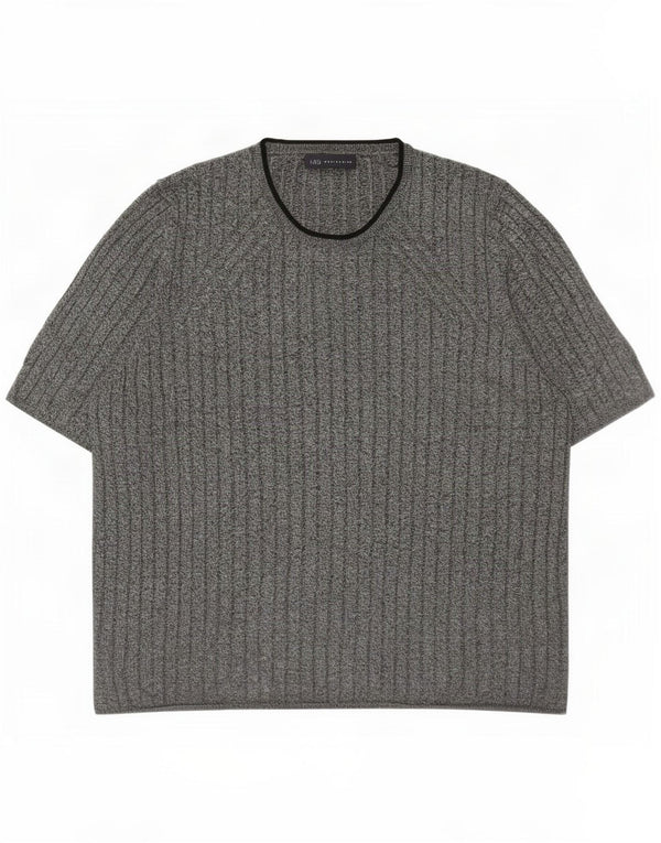 T-shirt da donna Marks & Spencer Top UK 22 3XL Viscosa screziata grigia