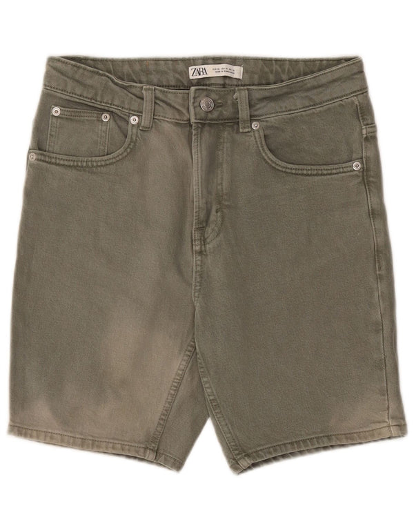Pantaloncini di jeans da uomo Zara EU 38 piccoli W30 cotone kaki