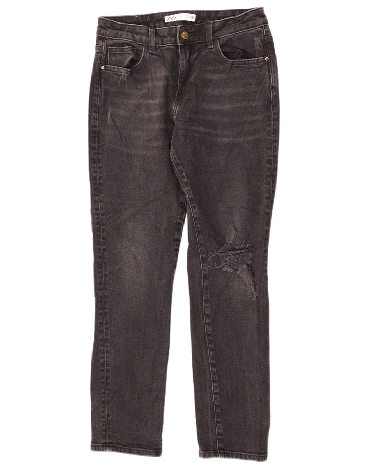 Jeans slim invecchiati da donna Zara EU 36 XS W26 L28 Nero