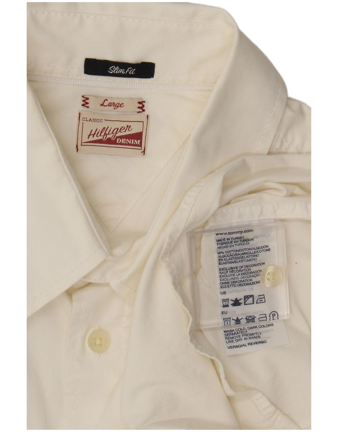 Camicia slim fit da uomo Tommy Hilfiger grande cotone bianco