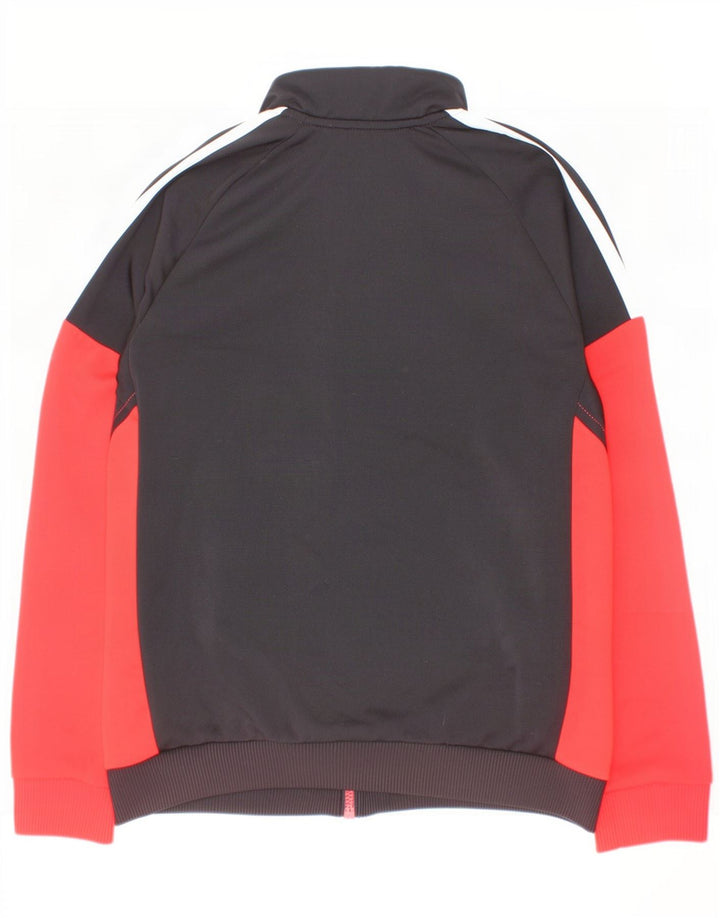 Giacca da tuta da ragazzo Adidas 11-12 anni in poliestere color block rosso