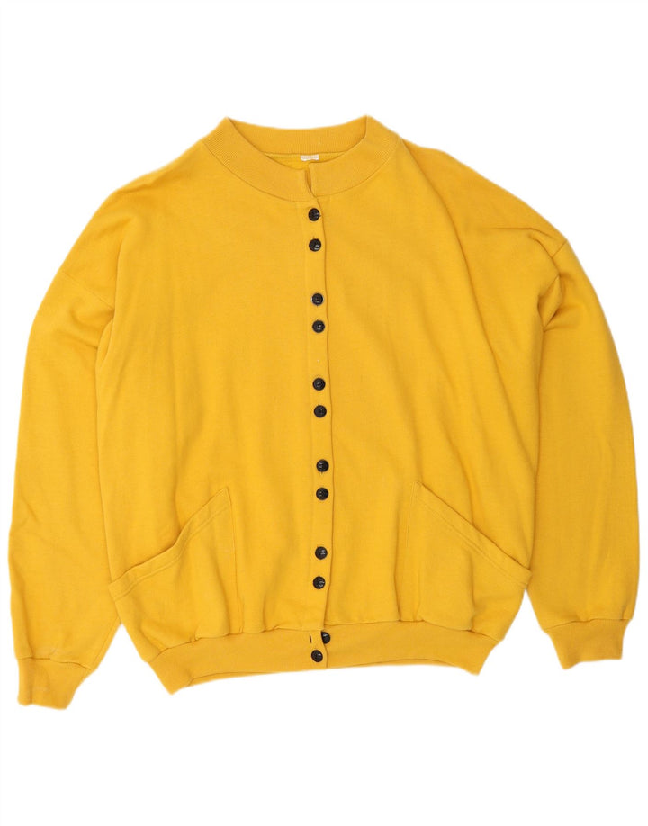 Giacca da ginnastica oversize da donna vintage UK 14 giallo medio