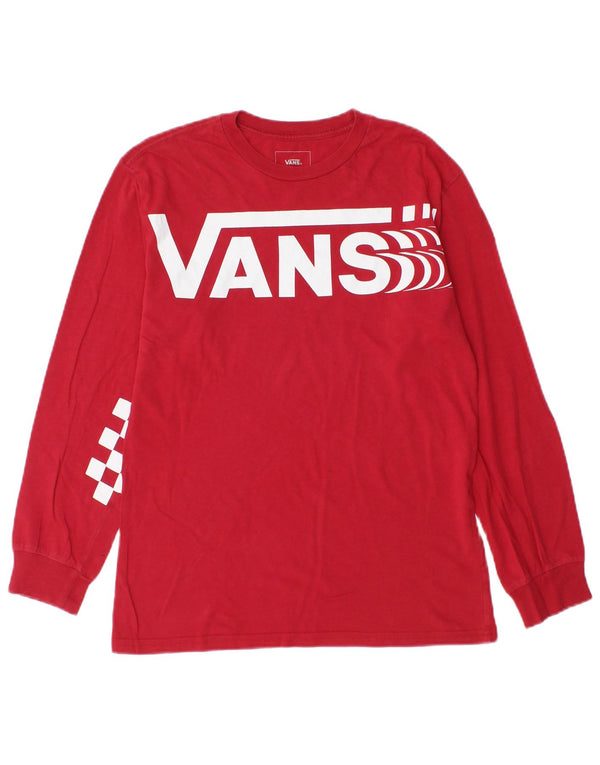 VANS Top grafico da uomo con vestibilità classica, manica lunga, piccolo, cotone rosso