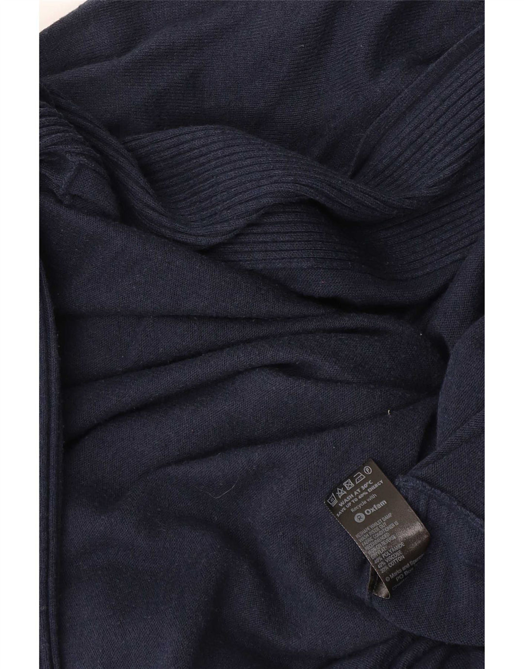 Maglione cardigan aperto lungo da donna Marks & Spencer UK 16 grande blu navy