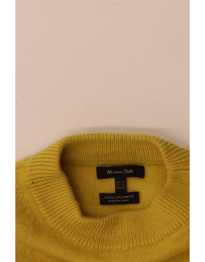 Massimo Dutti Maglione maglione girocollo oversize da donna UK 6 XS Lana gialla