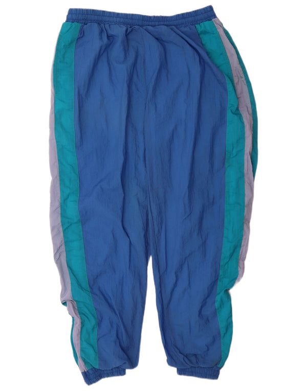 Pantaloni da tuta vintage da uomo Joggers XL Blu Colourblock in poliammide