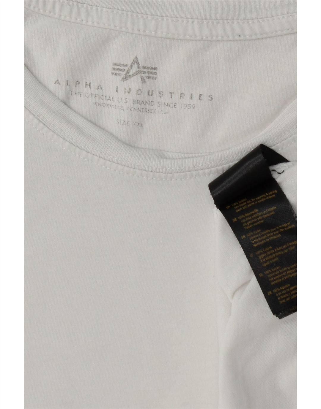T-shirt da uomo Alpha Industries Top 2XL in cotone bianco