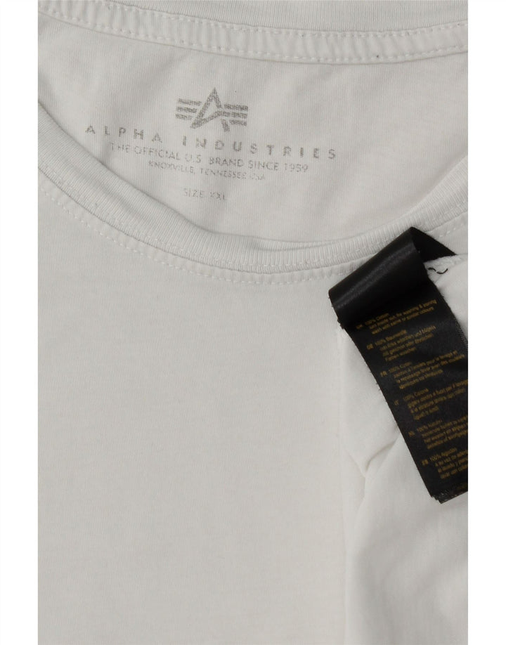T-shirt da uomo Alpha Industries Top 2XL in cotone bianco