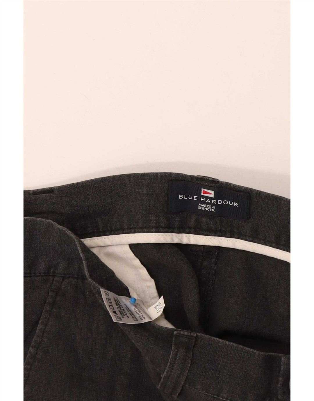 Pantaloncini chino da uomo Marks & Spencer Blue Harbour W36 Large Navy Linen