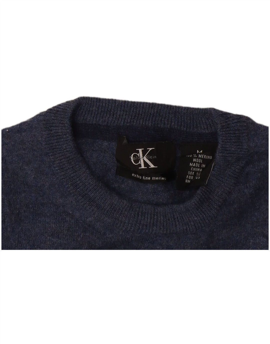 Maglione maglione girocollo da donna Calvin Klein UK 12 medio blu navy