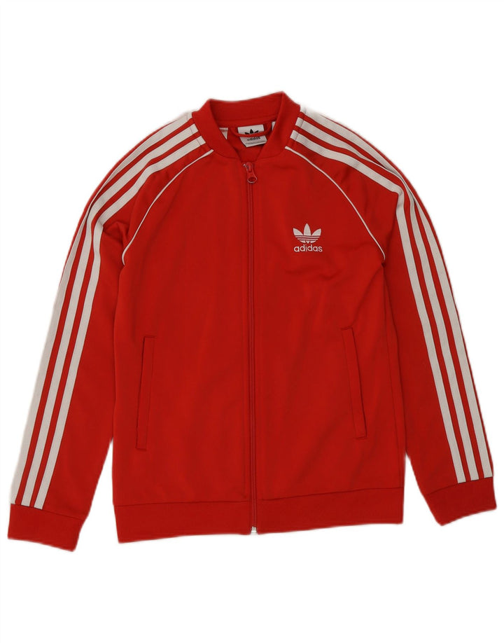 Giacca Top della tuta da ragazzo Adidas 9-10 anni in poliestere rosso