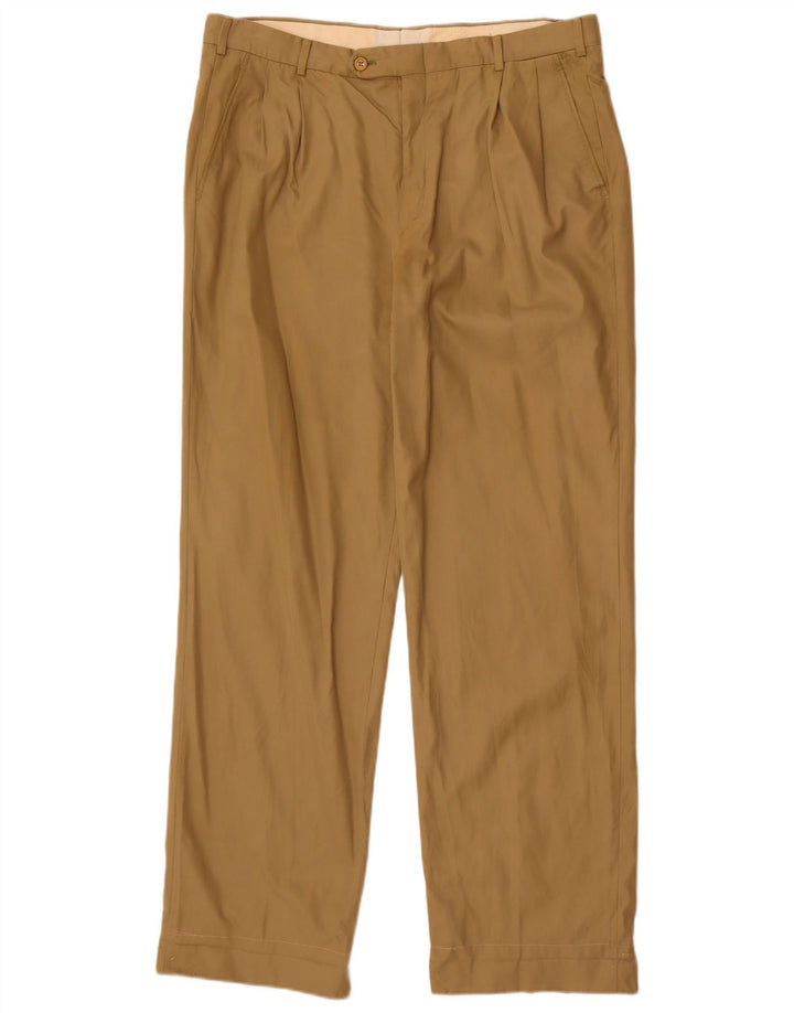 Pantaloni da abito con pegging da uomo Burberrys IT 52 Large W36 L32 Beige