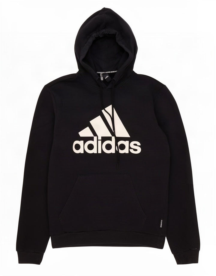 Felpa con cappuccio grafica Adidas da uomo media nera