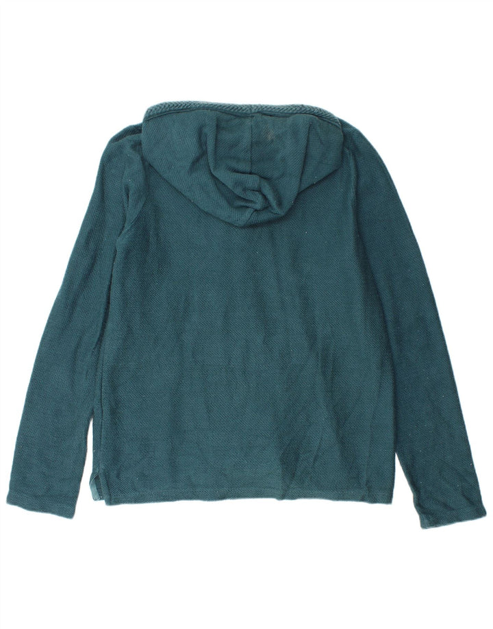 FAT FACE Maglione cardigan con cappuccio da donna UK 12 Cotone verde medio