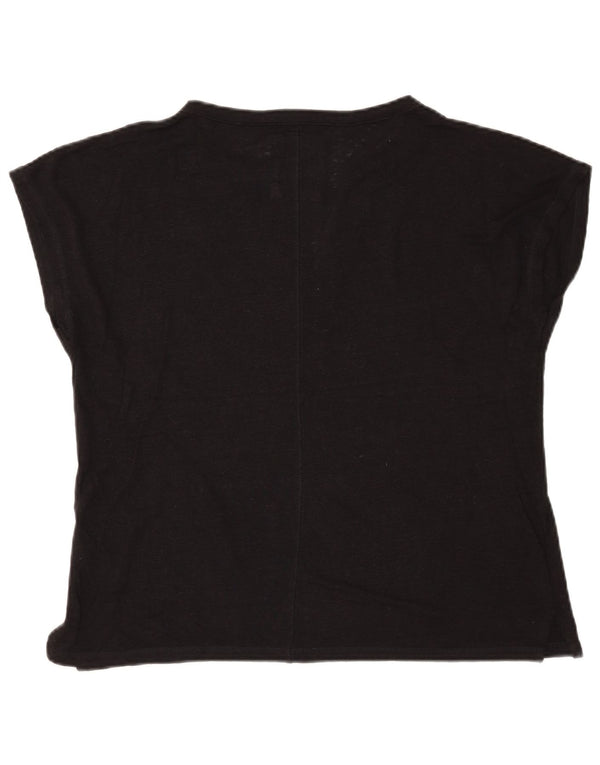 T-shirt oversize da donna Fat Face Top UK 16 grande lino nero