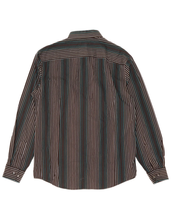 Camicia da uomo Jasper Conran in cotone a righe nere medie