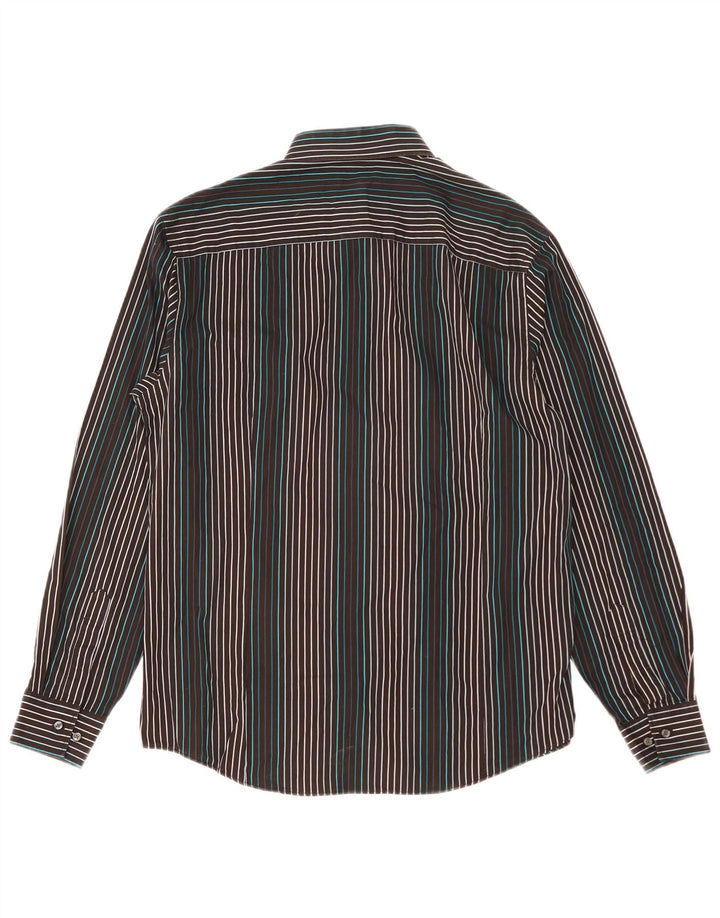 Camicia da uomo Jasper Conran in cotone a righe nere medie