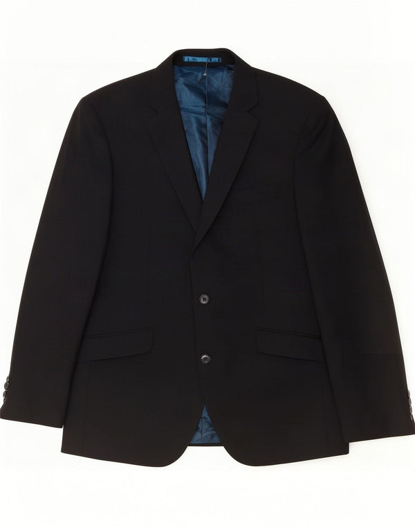 Giacca blazer a 2 bottoni Marks & Spencer da uomo UK 42 grande lana nera
