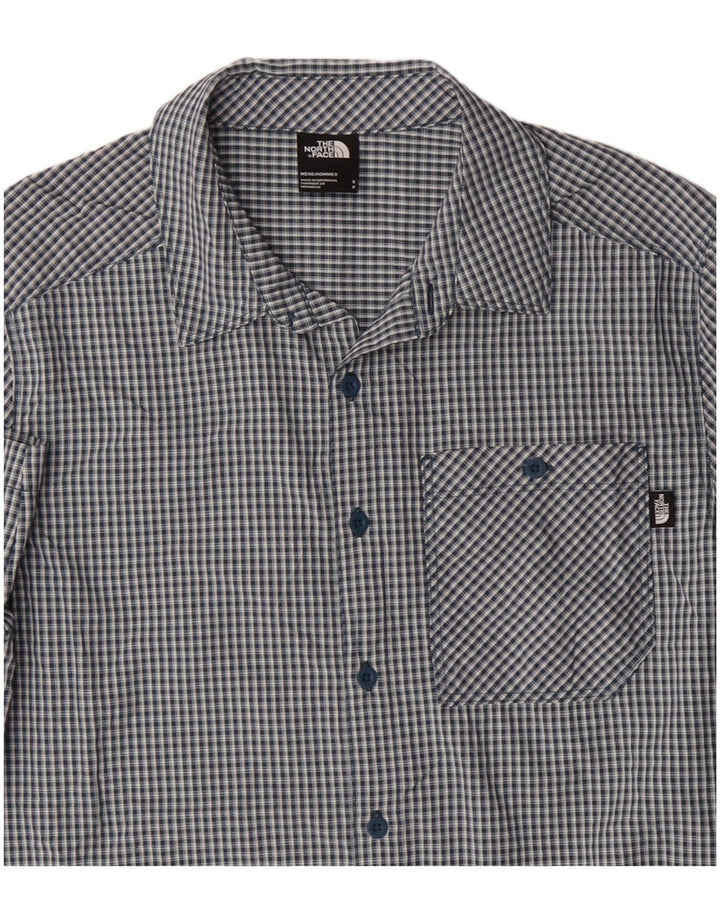 Camicia a maniche corte da uomo The North Face piccola in nylon a quadri blu navy