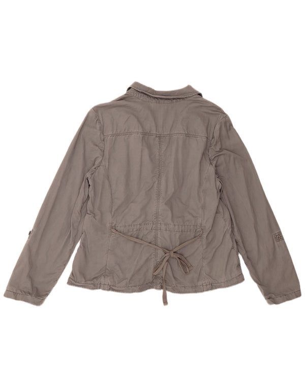 Giacca blazer da donna a 2 bottoni Eddie Bauer UK 18 XL cotone grigio