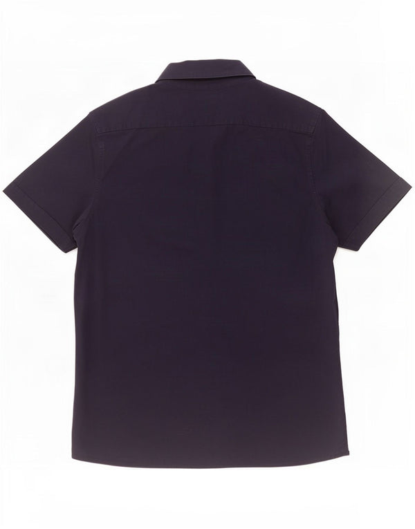 Camicia slim fit a maniche corte da uomo Calvin Klein Jeans piccola in cotone blu navy