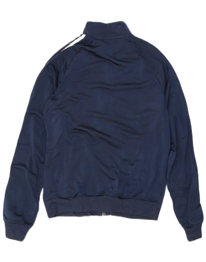 Giacca da ginnastica da uomo Adidas piccola in poliestere color block blu navy