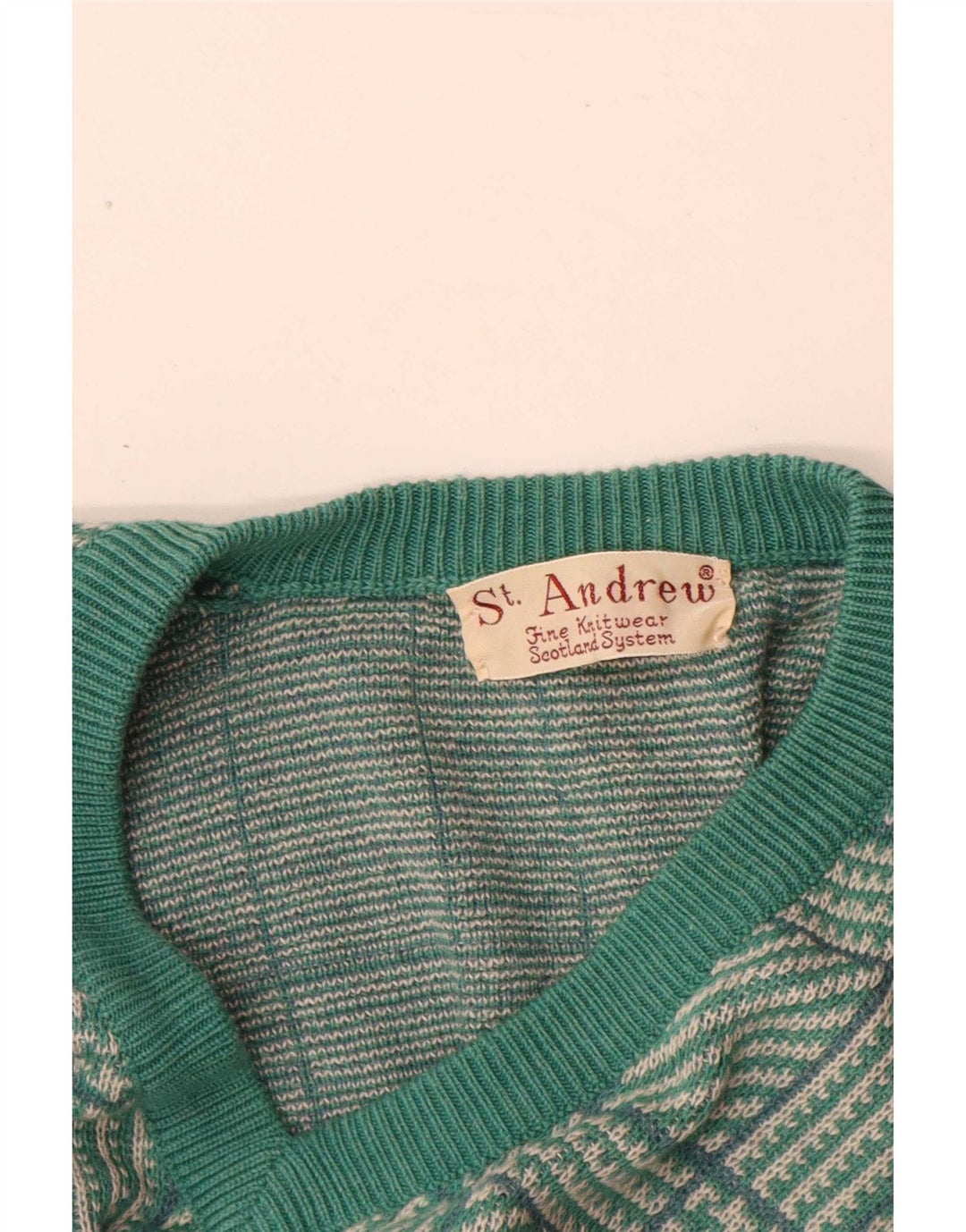 Maglione da uomo con scollo a V St. Andrews, grande pied de poule verde